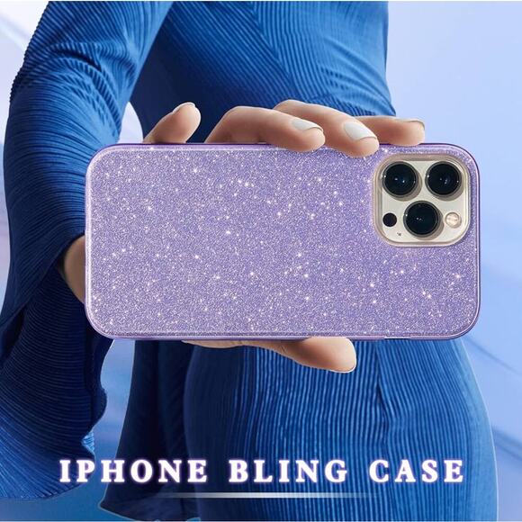 iPhone 13 Pro Case Purple with Sparkles - Picture 4 of 6